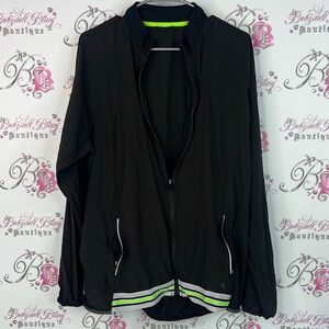MPG jacket coat zip up stripes logo green grey Black Perforated Jacket